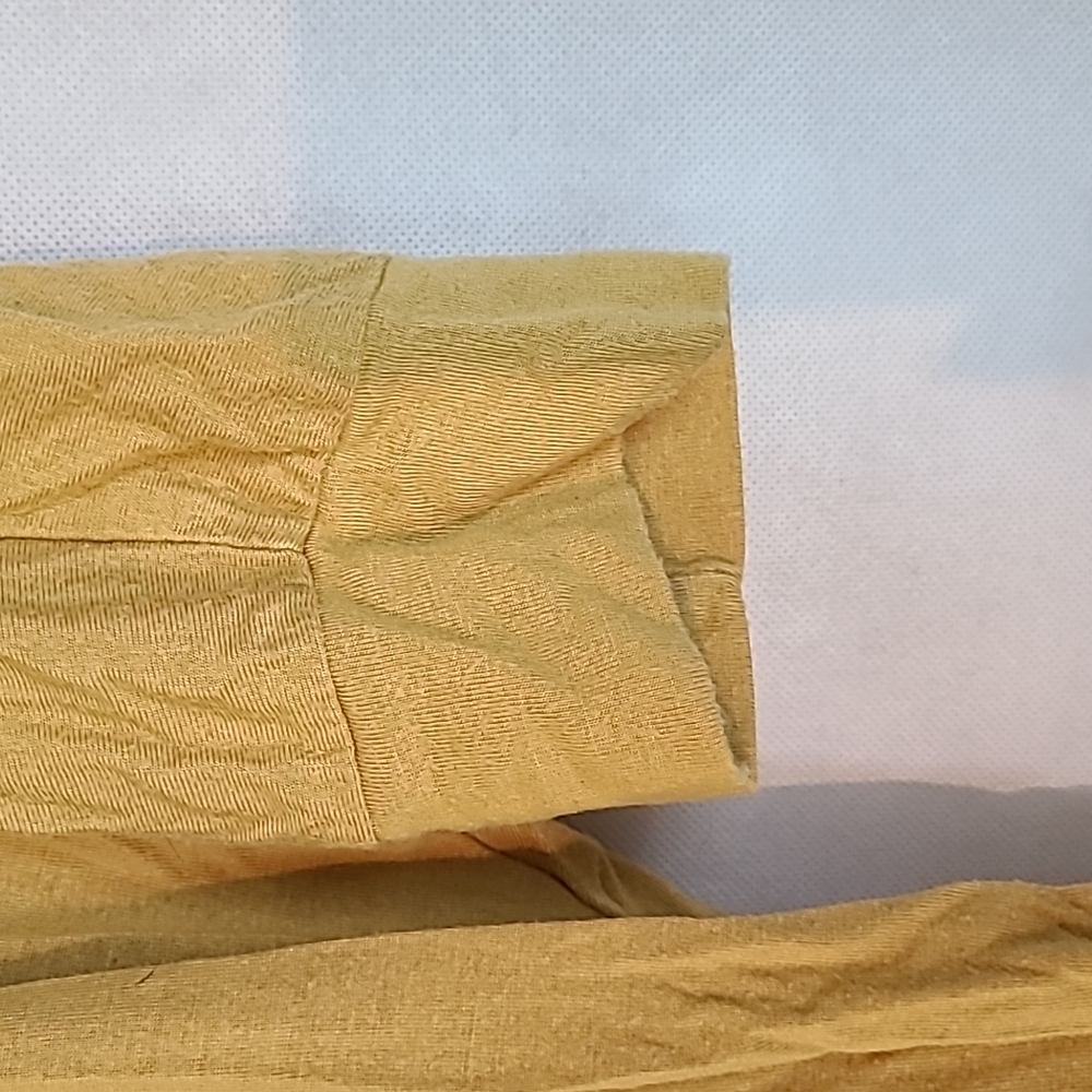 Mustard Yellow Roughed Blouse Sz M ¾ sleeves - Picture 7 of 7